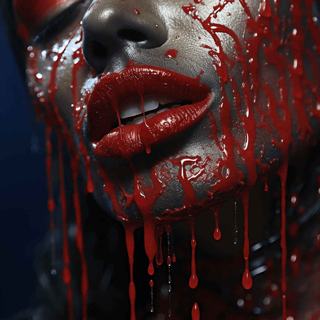 Female Models with Bloody Lips