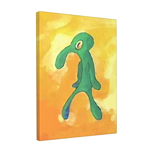 Bold and Brash Squidward Painting Wall Art Home Decorations Canvas for Bedroom Office Room Decor Home Decorations Accessories Gift for Men Women (xinches)