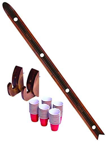 GoPong Slamski Retro and Vintage Wood Design Person Drinking Ski with Plastic Shot Glasses