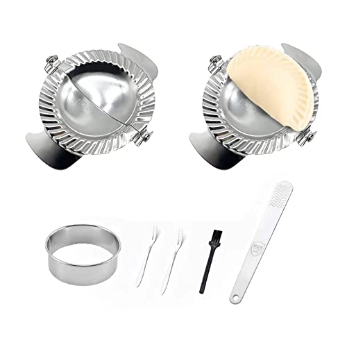 Liberal Brightdeer Household Double Head Automatic Dumpling Maker Mould, Stainless Steel Dumpling Maker, Wrap Two At A Time, Dumpling Pressing Tool Easy Tool for Dumpling, Empanadas ()