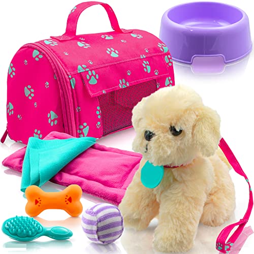 PlayPlush Puppy Doll Set for Kids PCS Baby Doll Accessories Doll Puppy Set Year Old Girl Birthday Gifts, Little Girl Toys, Sized for Dolls, Multicolor