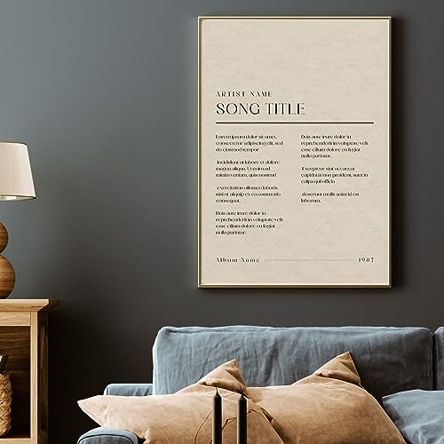 RAREVAY Songs lyrics wall art Custom Song Lyrics Print Custom Lyrics Print Personalized Song Lyrics Wall Art Custom Lyric Print