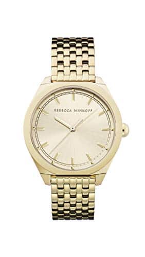Rebecca Minkoff Women's Amari Quartz Yellow Gold IP and Bracelet Casual Watch, Color Yellow Gold (Model )