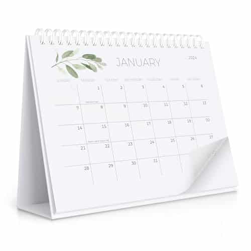 Aesthetic Small Desk Calendar with Stickers Runs from October until June Beautiful Flip Desktop Calendar for Easy Organizing