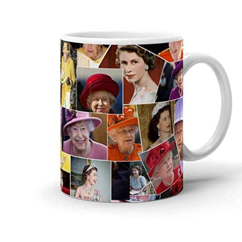 Coffee Mugs Queen Ceramic Elizabeth Cups Ii Tea Birthday Travel Coffee Mug Oz Gifts For Family Friend Co worker Father's Day Christmas