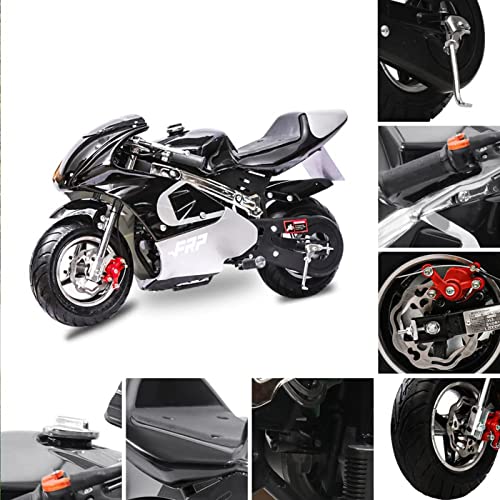 FRP cc Stroke Pocket Bike EPA Approved Mini for Kids, Max Weight LB, Streamline Style Gas with Strong Dual Brakes, Racing Rocket Max Speed mph