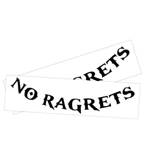No Ragrets (Pack) Temporary Tattoos Halloween Costume Skin Safe