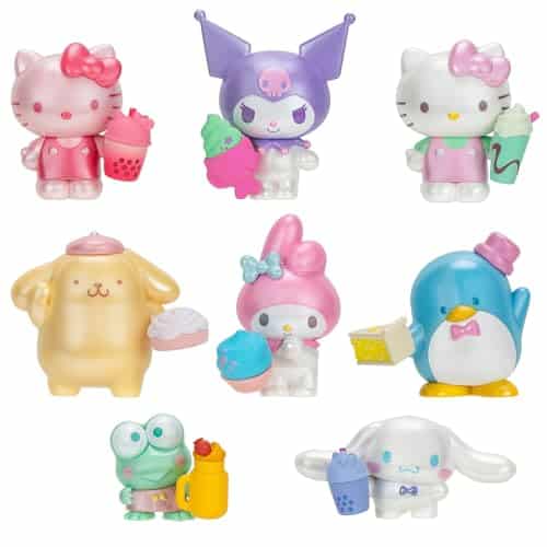 Hello Kitty and Friends Sweet Snacks Pack with Mix and Match Sweet Accessories Figures Hello Kitty My Melody Kuromi Cinnamoroll Pompompurin Keroppi and Tuxedosam